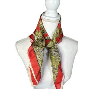 Gold and Red‎ Vintage Scarf
